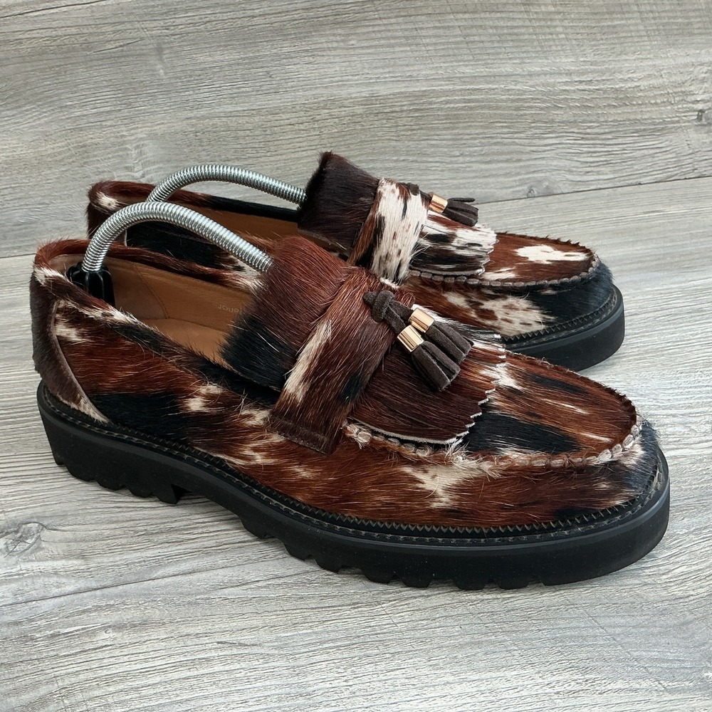 Marc Nolan Journey Dark Horse Pony Hair Lug Tassel Loafers Men's Size 11 RARE